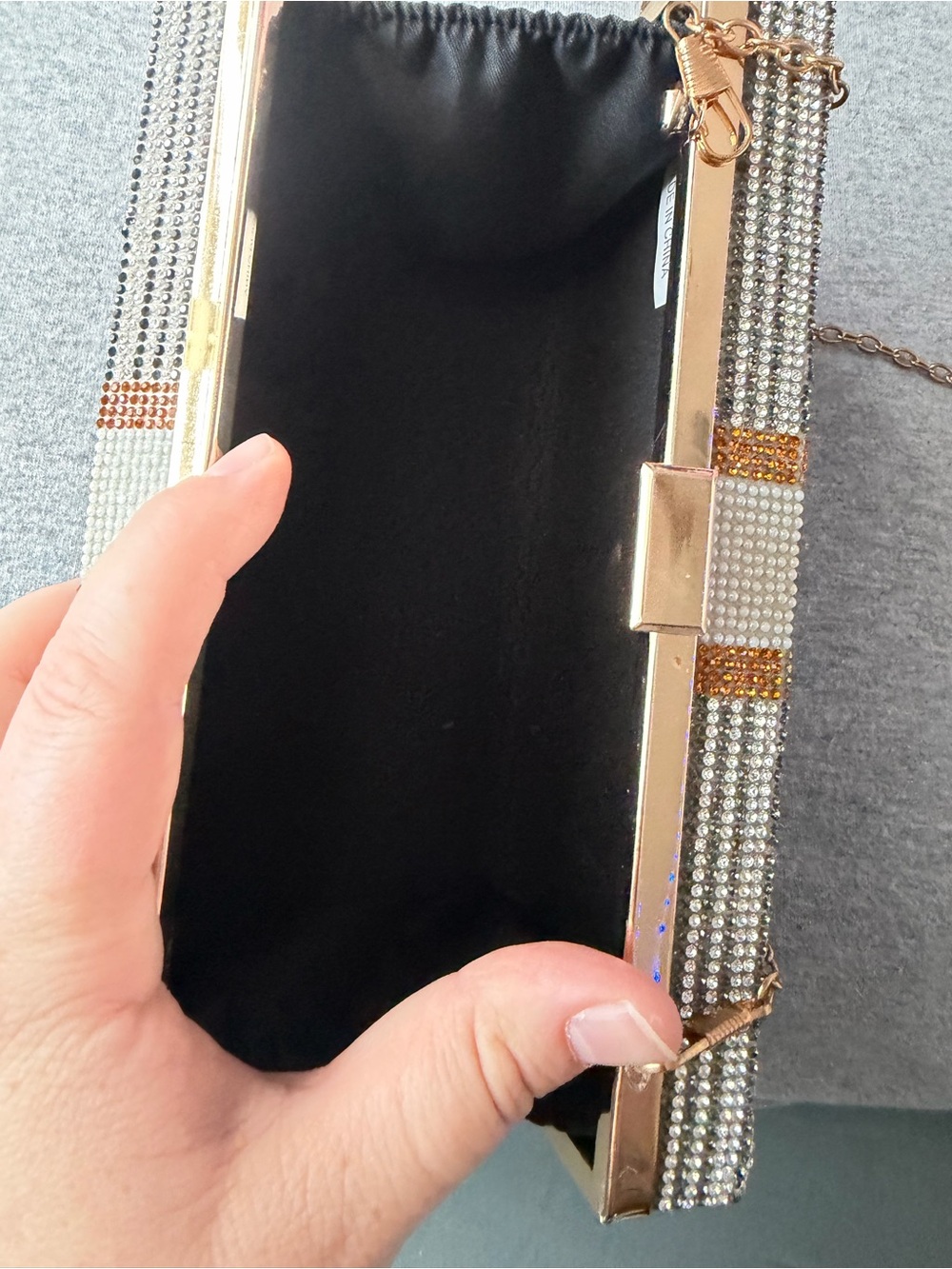 Source Unknown Beaded Money Stack Clutch in Gold, Green and Silver - Picture 5 of 5